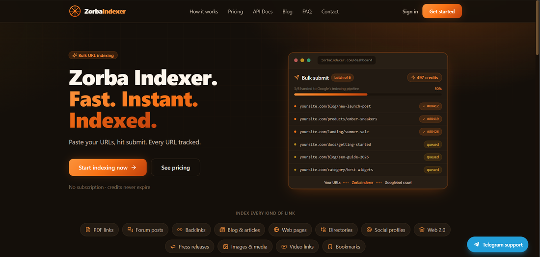 Zorba Indexer — WEBSITE